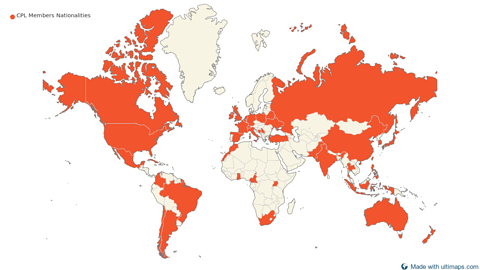 Map of the World (without the Antarctica) — Countries