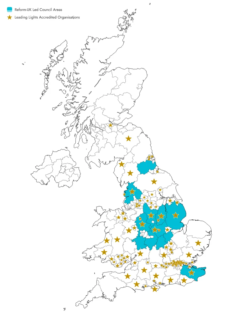 Reform-Led Councils and Leading Lights accredited organisations