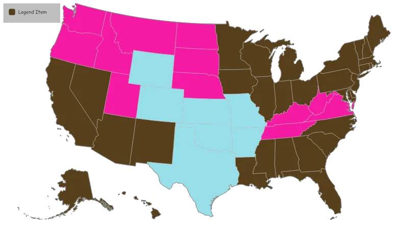 United States with Alaska and Hawaii — States