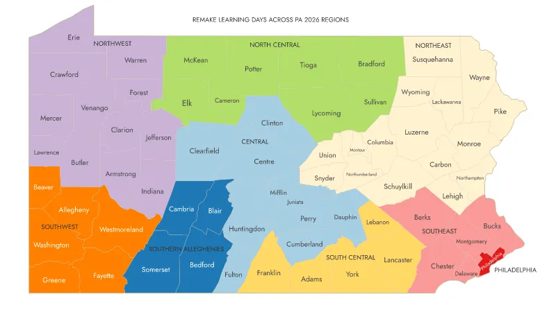 Remake Learning Days Across PA 2026 Regional Map