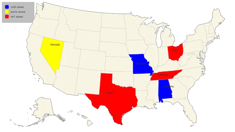 United States with Alaska and Hawaii — States
