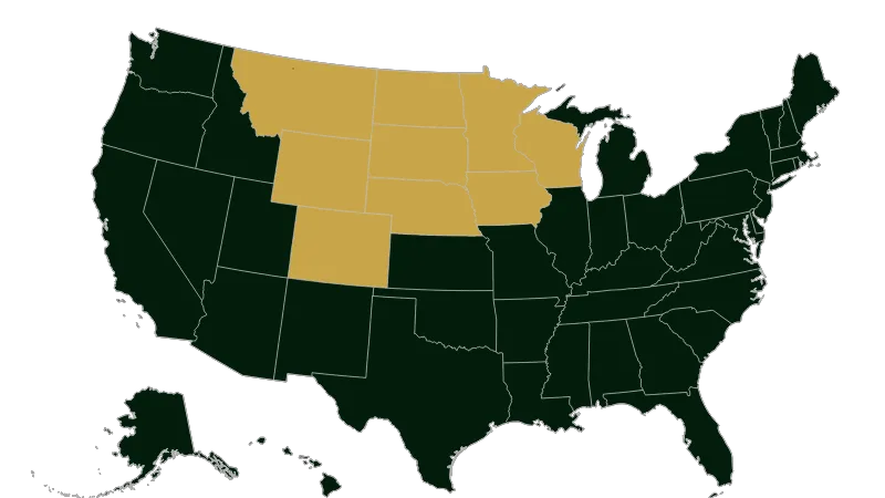 United States with Alaska and Hawaii divided by states