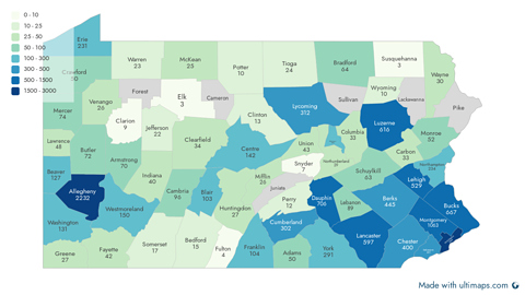 PAMED Members per County