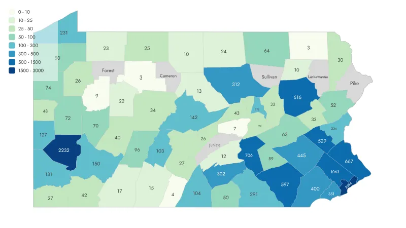 PAMED Members per County