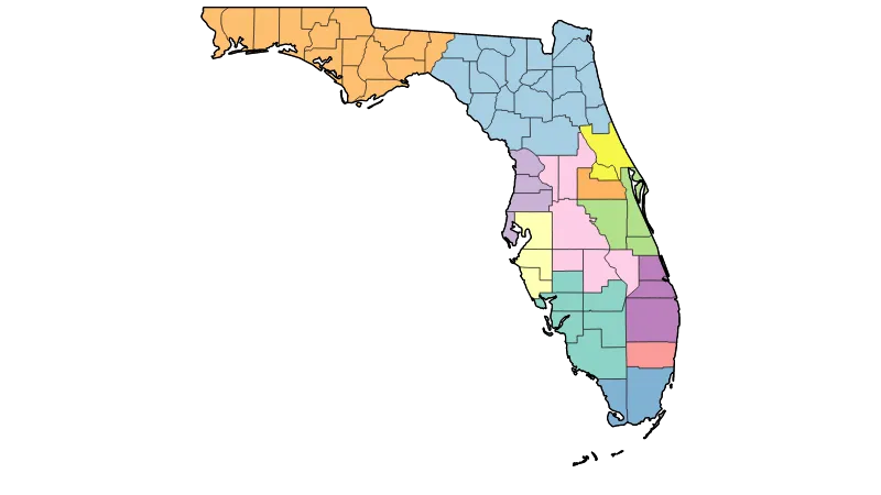 Florida Thespians Junior District Map