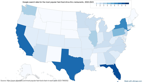 [COMMUNITY] Google search data for the most popular fast-food drive-thru restaurants, 2022-2023
