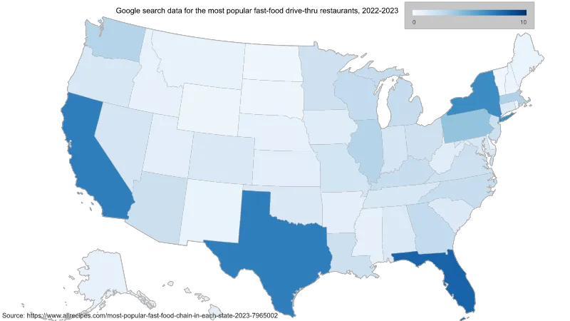 [COMMUNITY] Google search data for the most popular fast-food drive-thru restaurants, 2022-2023
