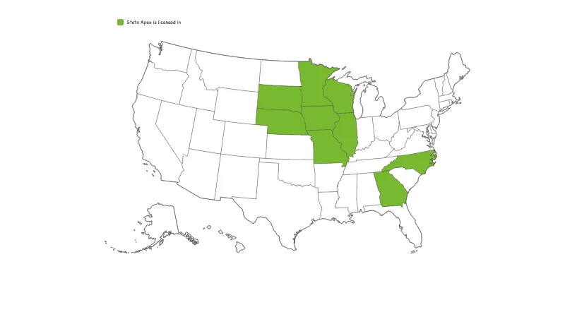 United States with Alaska and Hawaii divided by states