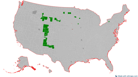 United States with Alaska and Hawaii — Counties