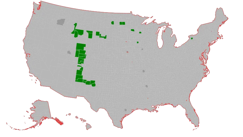 United States with Alaska and Hawaii — Counties