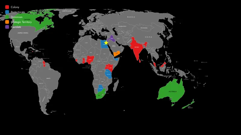 Mapping the British Empire by Type of Control