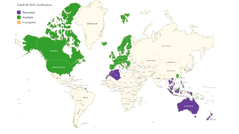 Cobalt XS Wi-Fi Certifications