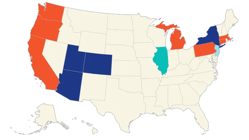 United States with Alaska and Hawaii — states