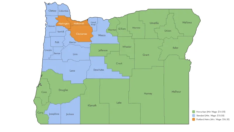 2025 Oregon Counties Average Salary