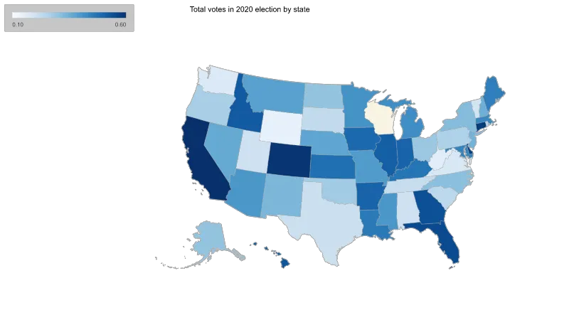 United States with Alaska and Hawaii — states
