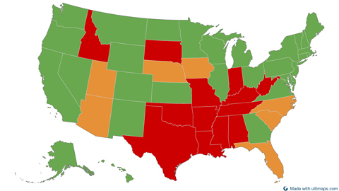 United States with Alaska and Hawaii — States