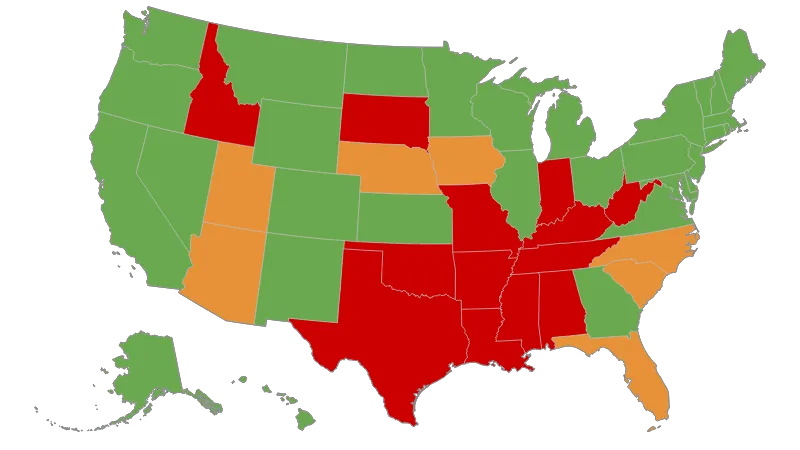 United States with Alaska and Hawaii — States