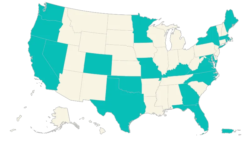 United States with Alaska, Hawaii and outlying territories — States