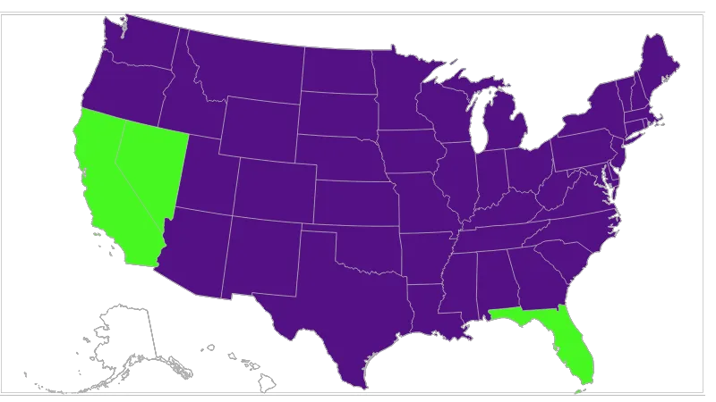 United States with Alaska and Hawaii — states