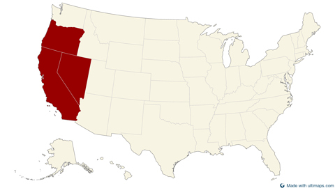 United States with Alaska and Hawaii — States