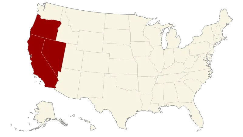 United States with Alaska and Hawaii — States
