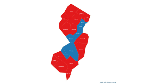 New Jersey 2025 Gubernatorial Map