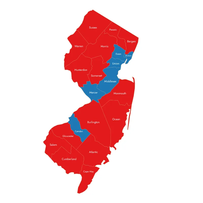 New Jersey 2025 Gubernatorial Map
