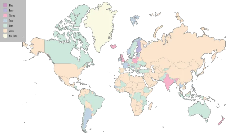 Number of Female Heads of Government Since 1946