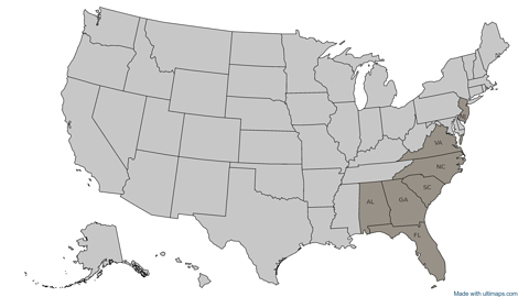 United States with Alaska and Hawaii — states