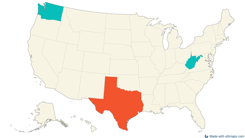 United States with Alaska and Hawaii — States