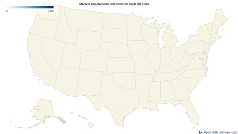 United States with Alaska and Hawaii divided by states