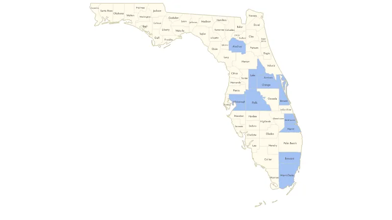 Fluoridated Water in FL County 