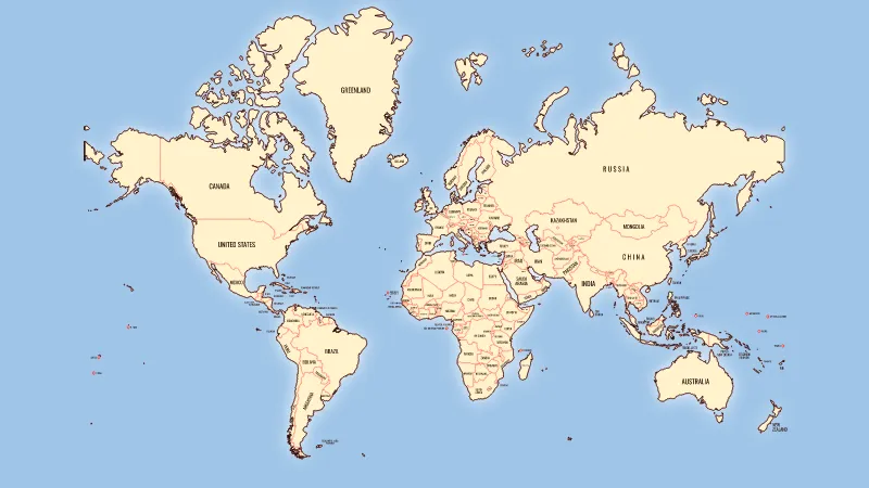 Map of the World — Countries
