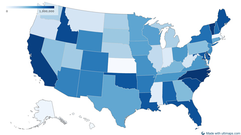 United States with Alaska and Hawaii — States