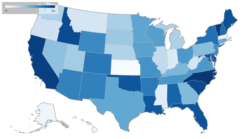United States with Alaska and Hawaii — States