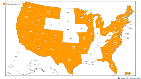 United States with Outlying Territories — States