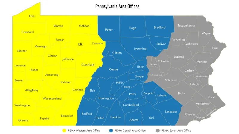 PEMA Area Office Map