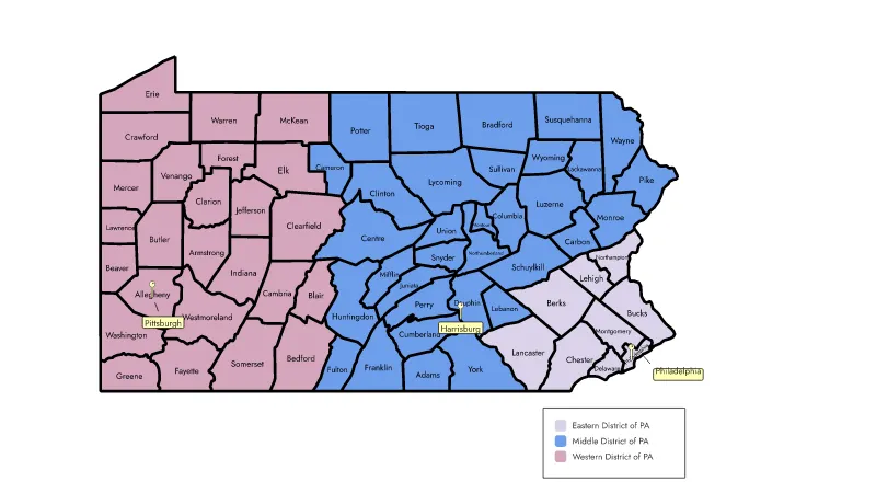 County Map of Pennsylvania