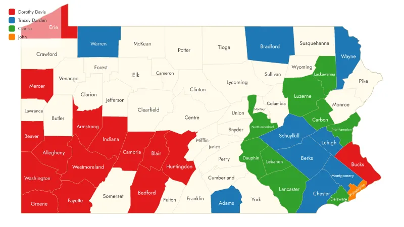 PA 21st CCLC Sub-Grantees' Sites and Program Officers