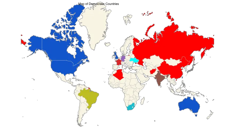 Map of the World (without the Antarctica) — Countries