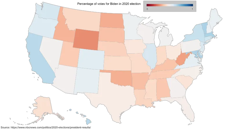 [COMMUNITY] Percentage of votes for Biden in 2020 election