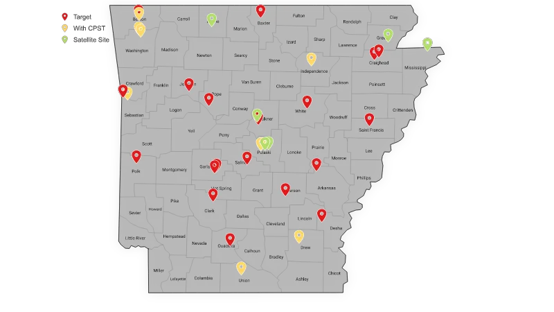 Arkansas Delivering Hospitals / CPSTs / Satellite Sites