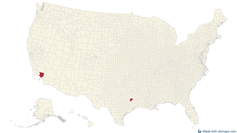 United States with Alaska and Hawaii — Counties