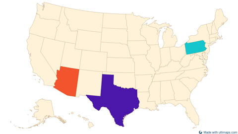 United States with Alaska and Hawaii — States