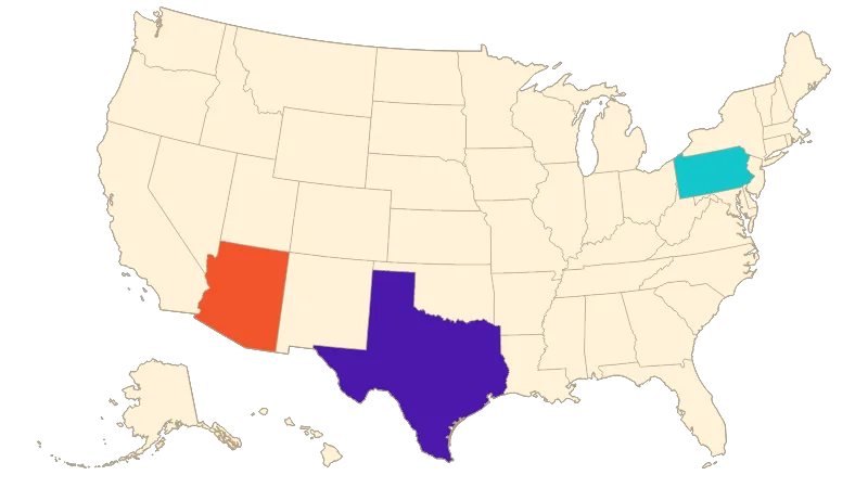 United States with Alaska and Hawaii — States