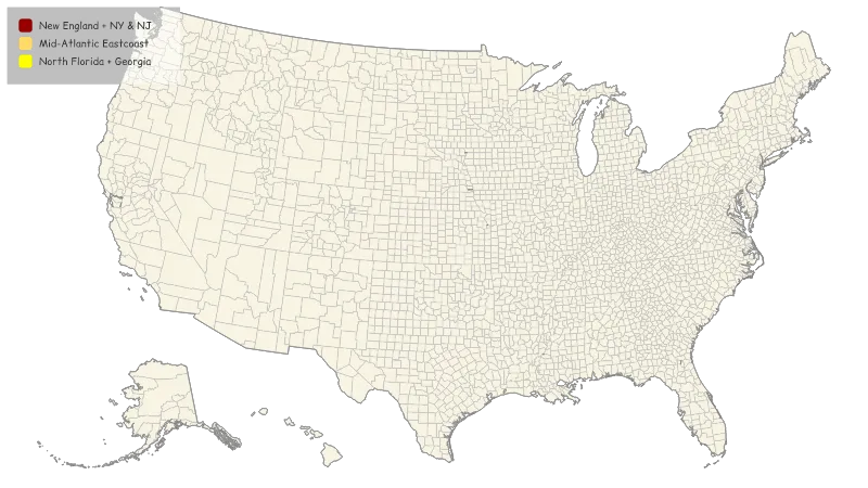 United States with Alaska and Hawaii — Counties