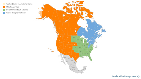 Walther Electric North America Sales Territories (RSMs)