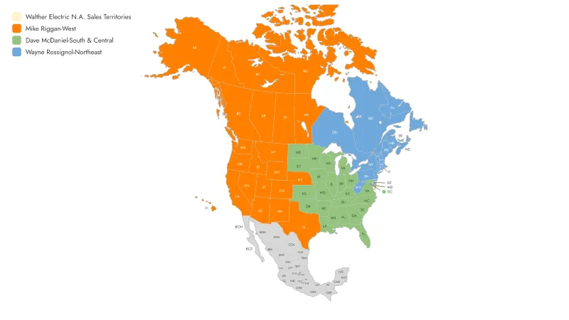 Walther Electric North America Sales Territories (RSMs)