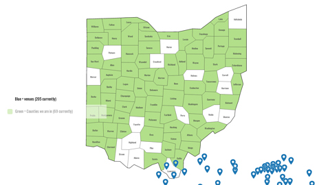 Confirmed Counties/Venues OGTTM