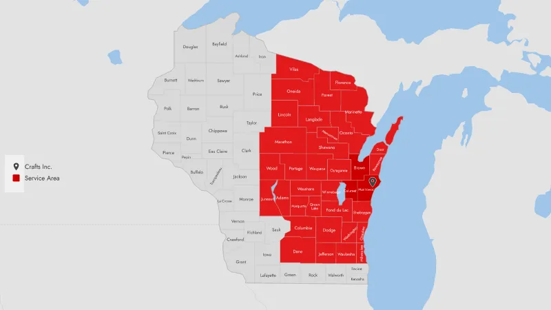 Crafts Inc. Service Area